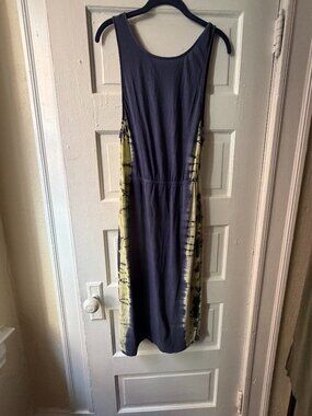 Splendid navy and citron tie dye sleeveless maxi dress size S